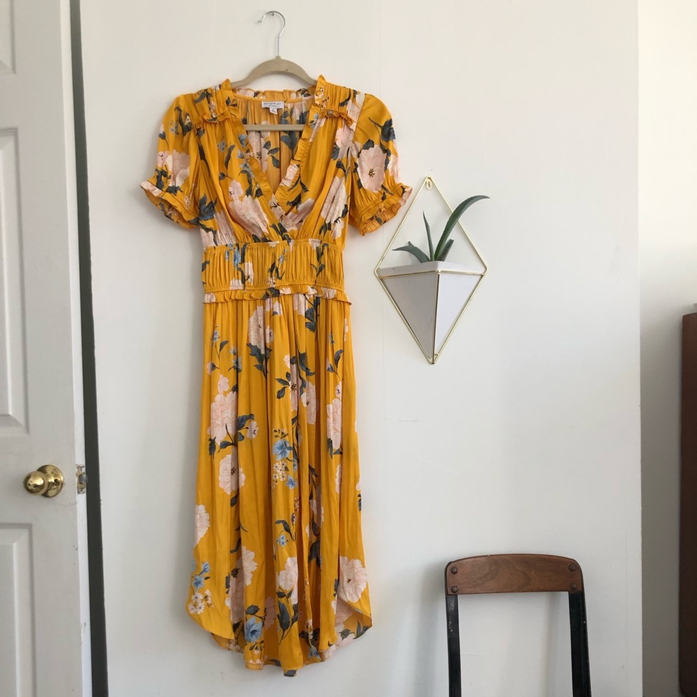 Current Air Marigold Floral Midi Dress